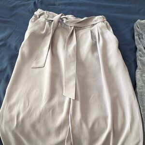 lululemon athletica light taupe high-waist tie-waist trousers